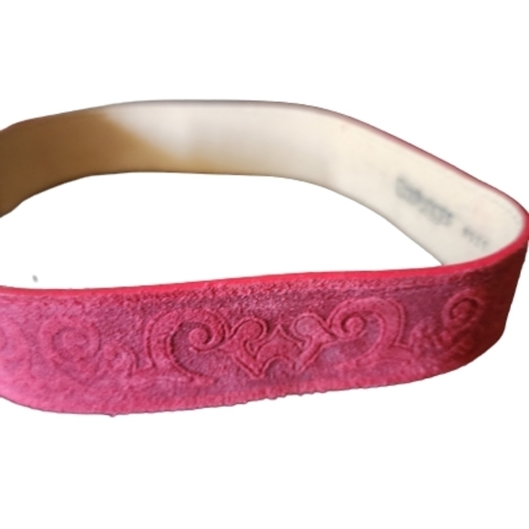 Red genuine wide leather statement belt size small - Picture 2 of 2